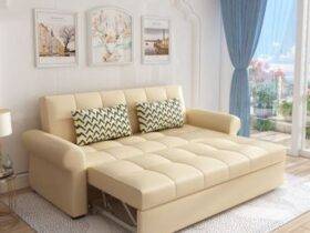 leather sofa bed