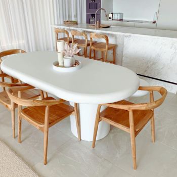 White Concrete Dining Table