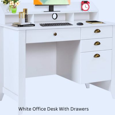 White Office Desk With Drawers