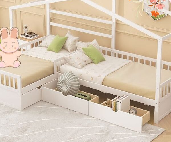 L shaped Twin Beds